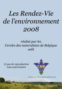 2008 (pdf, 4,6 Mo) - Cercles des Naturalistes de Belgique