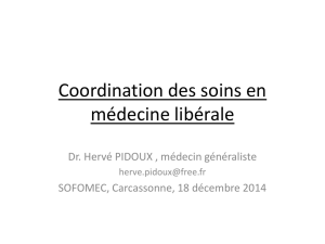 Coordination des soins en médecine libérale - SOFOMEC