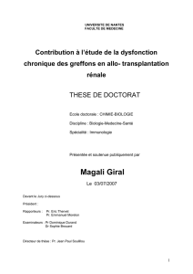 A . La dysfonction chronique du greffon