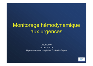 Monitorage hémodynamique aux Urgences