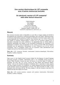 Une version électronique du LVF comparée avec d`autres