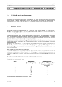 Ch. 1 : Les principaux concepts de la science économique