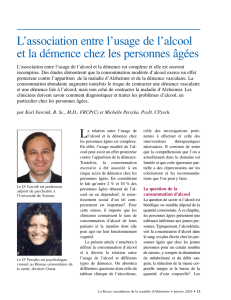 L`association entre l`usage de l`alcool et la démence chez les