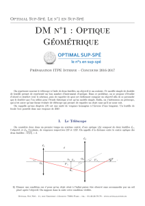 DM n°1 : Optique Géométrique