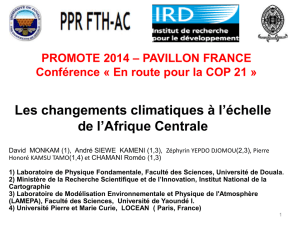 Les changements climatiques à l`échelle de l`Afrique - PPR FTH-AC