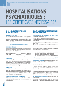 HOSPITALISATIONS PSYCHIATRIQUES :