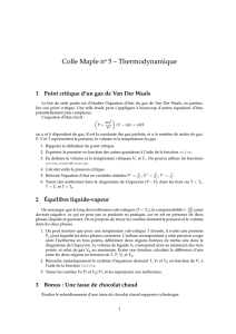 Colle Maple no 5 – Thermodynamique