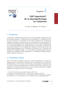 OAP hypertensif : de la physiopathologie au traitement