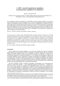 La RSE : nouvelle régulation du capitalisme ou interprétation