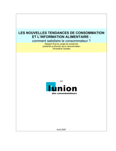 LES NOUVELLES TENDANCES DE CONSOMMATION ET L