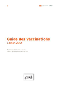 Guide des vaccinations pour les personnels de santé