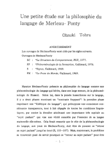 Une petite étude sur la philosophie du langage de Merleau