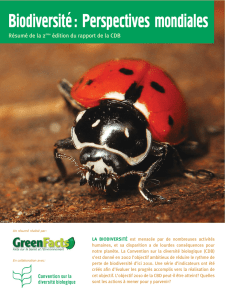 Biodiversité: Perspectives mondiales