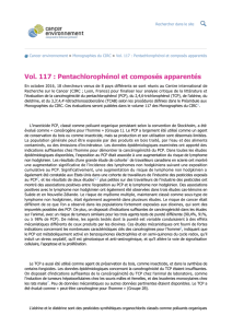 Vol. 117 : Pentachlorophénol et composés apparentés | Cancer et