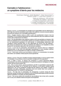 Cannabis à l`adolescence : un symptôme d`alerte pour les médecins