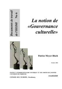 La notion de «Gouvernance culturelle
