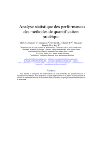 Analyse statistique des performances des méthodes