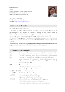 CV Céline Clément - Université de Strasbourg