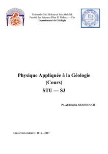 Physique Appliquée à la Géologie (Cours) STU — S3
