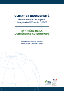 CLIMAT ET BIODIVERSITÉ