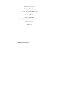 cours d`introduction au "capital" - Wolfgang Fritz Haug