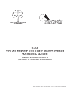 Vers une intégration de la gestion environnementale municipale au