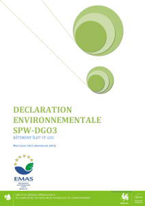 Déclaration environnementale de la DGO3