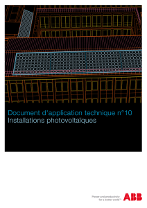 Document d`application technique n°10 Installations photovoltaïques
