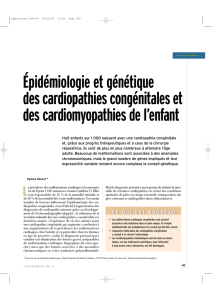 Épidémiologie et génétique des cardiopathies congénitales et des
