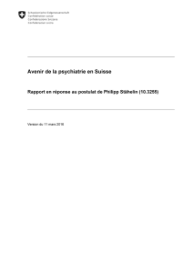 Avenir de la psychiatrie en Suisse - npg