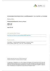 économie politique de la répression : le cas de la tunisie