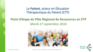 ETP - Pôle régional de ressources en éducation thérapeutique