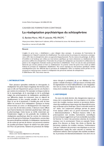 La réadaptation psychiatrique du schizophrène