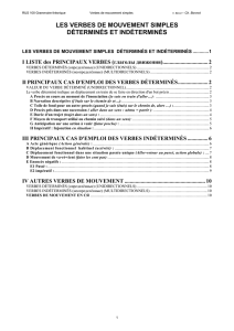 les verbes de mouvement simples déterminés et indéterminés