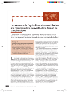 La croissance de l`agriculture et sa contribution à la réduction