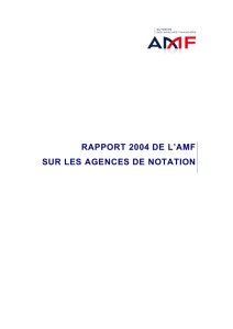 RAPPORT 2004 DE L`AMF SUR LES AGENCES DE NOTATION