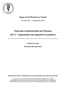 Polycopié complémentaire de Physique UE 3.1