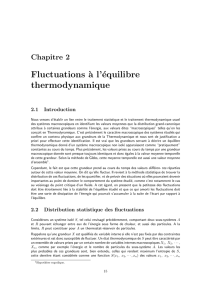 Fluctuations `a l`équilibre thermodynamique