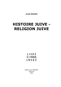 histoire juive - religion juive