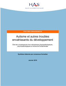 Etat des connaissances Autisme