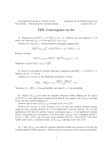 TD9. Convergence en loi. - IMJ-PRG