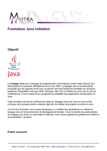 Formation Java initiation - Mistra