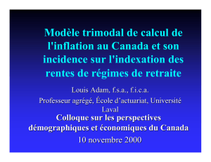 Modèle trimodal de calcul de l`inflation au Canada et son incidence