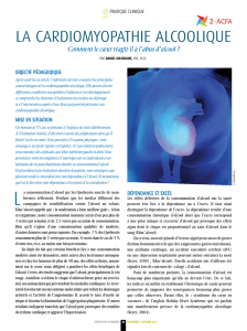 LA CARdIomYoPATHIE ALCooLIQUE