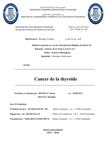 Cancer de la thyroïde - Université des Frère Mentouri Constantine