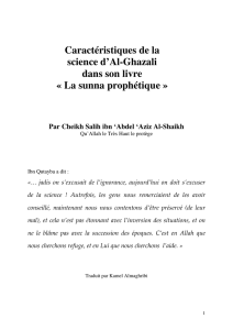 Caractéristiques de la science d`Al-Ghazali dans - Al