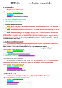 Les fonctions grammaticales