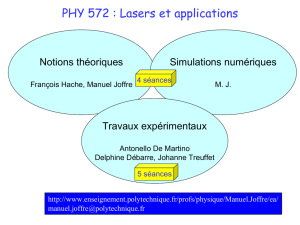 PHY 572 : Lasers et applications