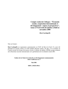 Économie sociale, coopération internationale et développement