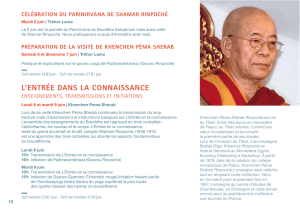 Extrait du programme Institut Karmapa 2015
